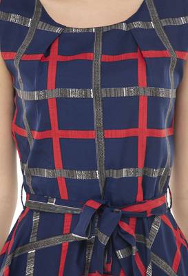 blue crepe printed dress 4