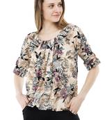 blue polyester Printed Top