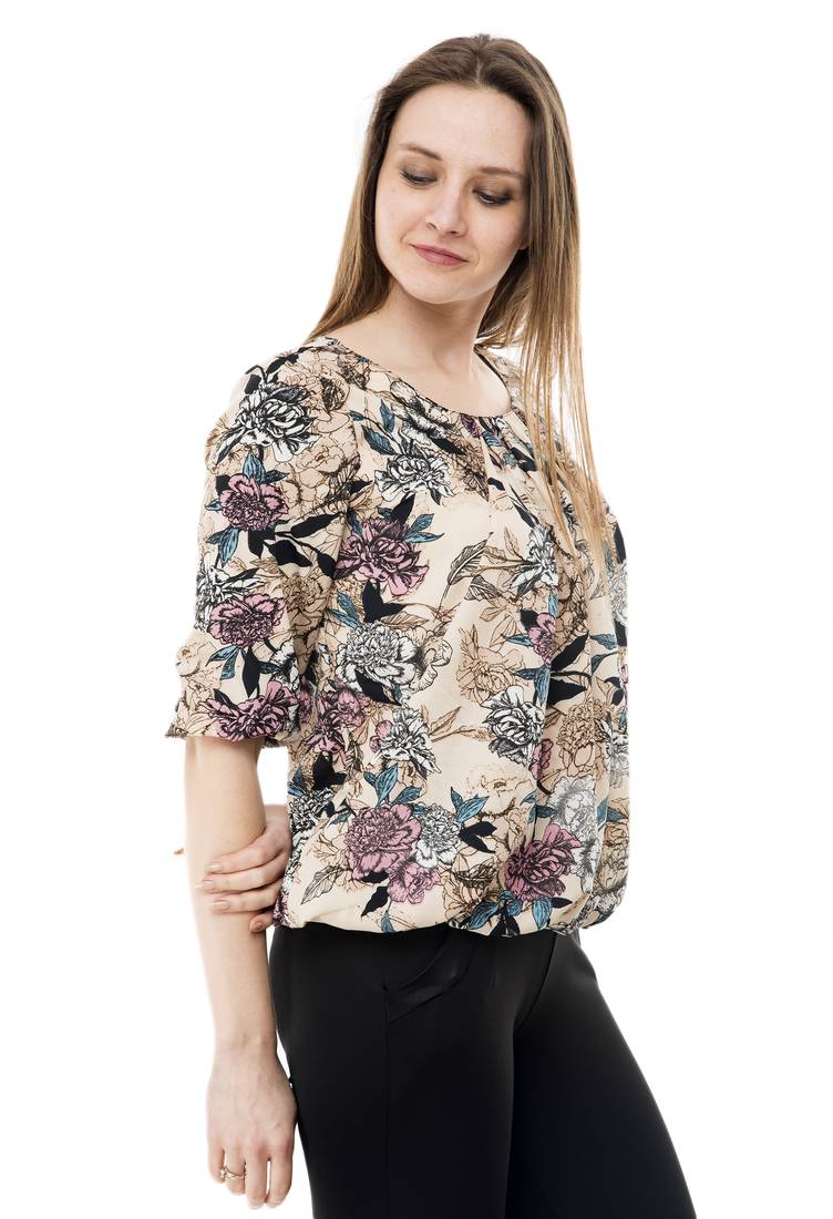 blue polyester Printed Top