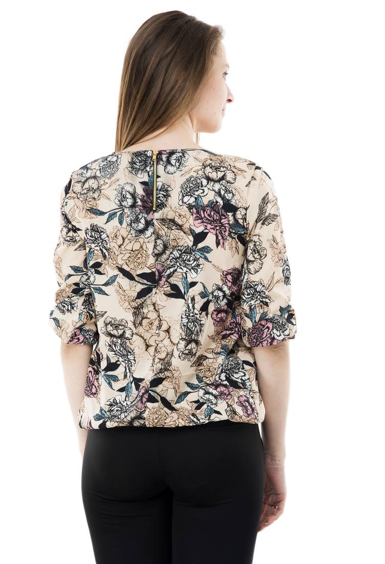 blue polyester Printed Top