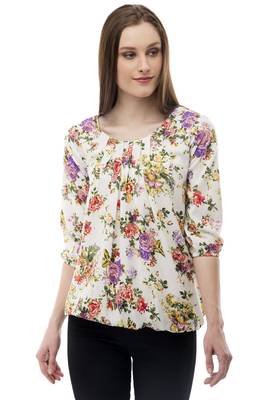blue polyester Printed Top 1