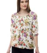 blue polyester Printed Top