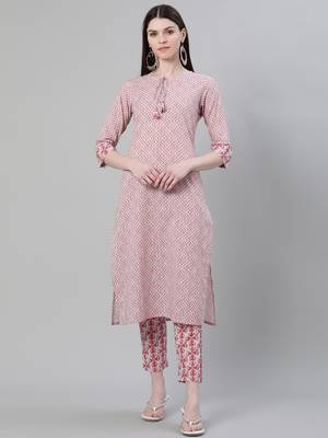 Red printed cotton kurtas-and-kurtis 1