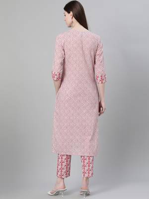 Red printed cotton kurtas-and-kurtis 3