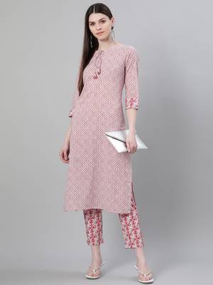 Red printed cotton kurtas-and-kurtis 5