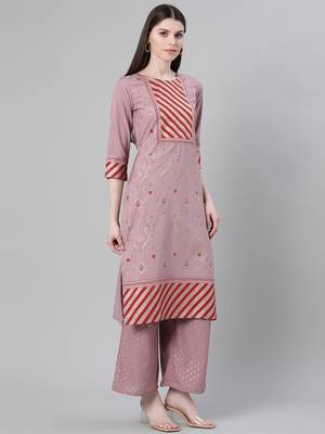 Purple printed crepe kurtas-and-kurtis 2