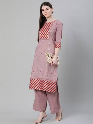 Purple printed crepe kurtas-and-kurtis 5