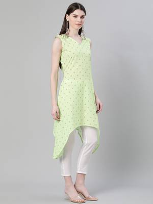 Green printed cotton kurtas-and-kurtis 2