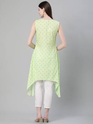 Green printed cotton kurtas-and-kurtis 3