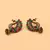 Silver Plated Pink & Green Stone Studded Peacock Earrings