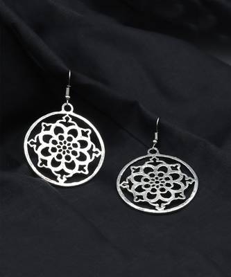 Silver Plated Round Shaped Earrings 1
