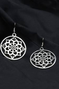 Silver Plated Round Shaped Earrings
