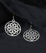 Silver Plated Round Shaped Earrings