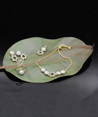 Silver american diamonds jewellery-combo 8