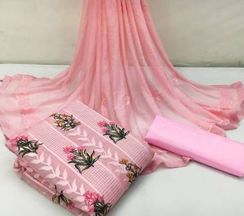 Pink embroidered chanderi salwar 2