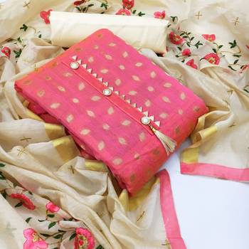 Pink woven chanderi salwar 1