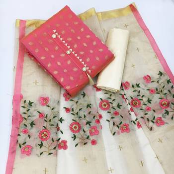 Pink woven chanderi salwar 2