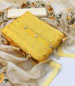 Yellow woven chanderi salwar