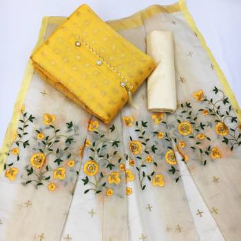Yellow woven chanderi salwar 2
