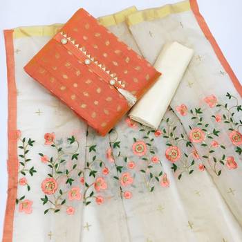 Orange woven chanderi salwar 1