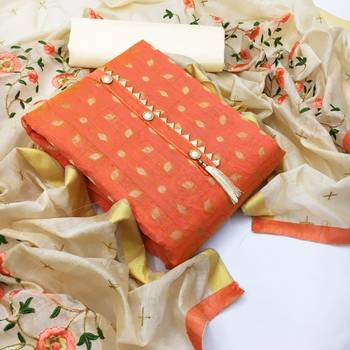 Orange woven chanderi salwar 2