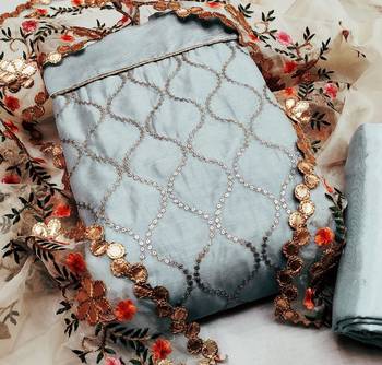 Grey sequins chanderi salwar 1