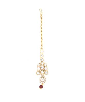 White Kundan & Red Moti Necklace Sets 3