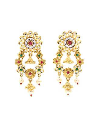 Gold Plated Kundan Earrings 4