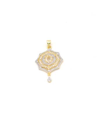 Gold Plated American Diamond Jewellery Mangalsutra Pendant with Chain for Women 7