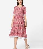 Shaily Retails Pink Colour Flared Dress