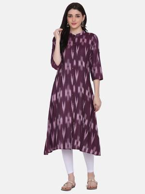 Shaily Retails Purple Colour A Line Kurta 1