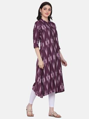 Shaily Retails Purple Colour A Line Kurta 3