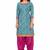 Blue & Pink Cotton Printed Readymade Patiyala Suit Set