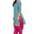 Blue & Pink Cotton Printed Readymade Patiyala Suit Set