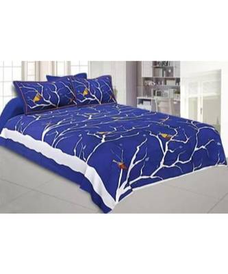 Ridan Cotton Printed Multicoloured Double Bed Sheet With Pillow Cover 1
