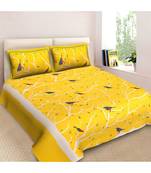 Ridan Cotton Printed Multicoloured Double Bed Sheet With Pillow Cover