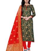 Dark-green brocade brocade salwar