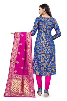 Royal-blue brocade brocade salwar 2