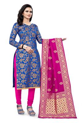 Royal-blue brocade brocade salwar 3