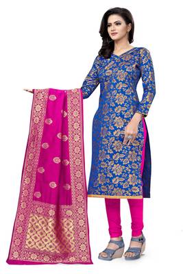 Royal-blue brocade brocade salwar 4
