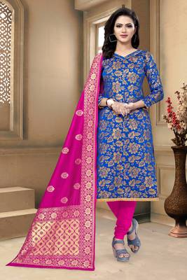 Royal-blue brocade brocade salwar 5