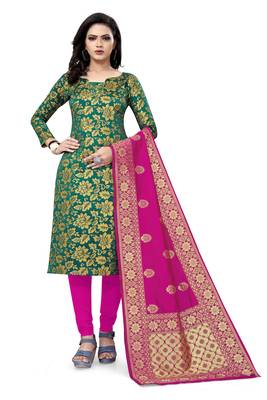 Dark-Green Brocade Brocade Salwar 1