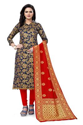 Navy-blue brocade brocade salwar 1
