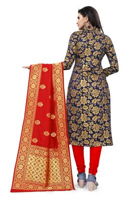 Navy-blue brocade brocade salwar 2