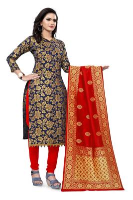 Navy-blue brocade brocade salwar 3