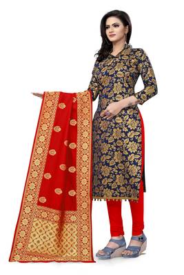Navy-blue brocade brocade salwar 4