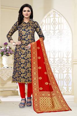 Navy-blue brocade brocade salwar 5