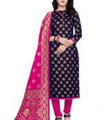 Navy-Blue Brocade Brocade Salwar