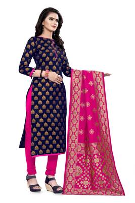 Navy-Blue Brocade Brocade Salwar 3