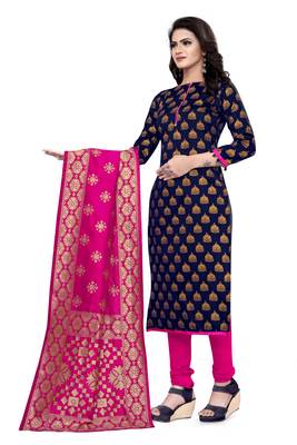 Navy-Blue Brocade Brocade Salwar 4